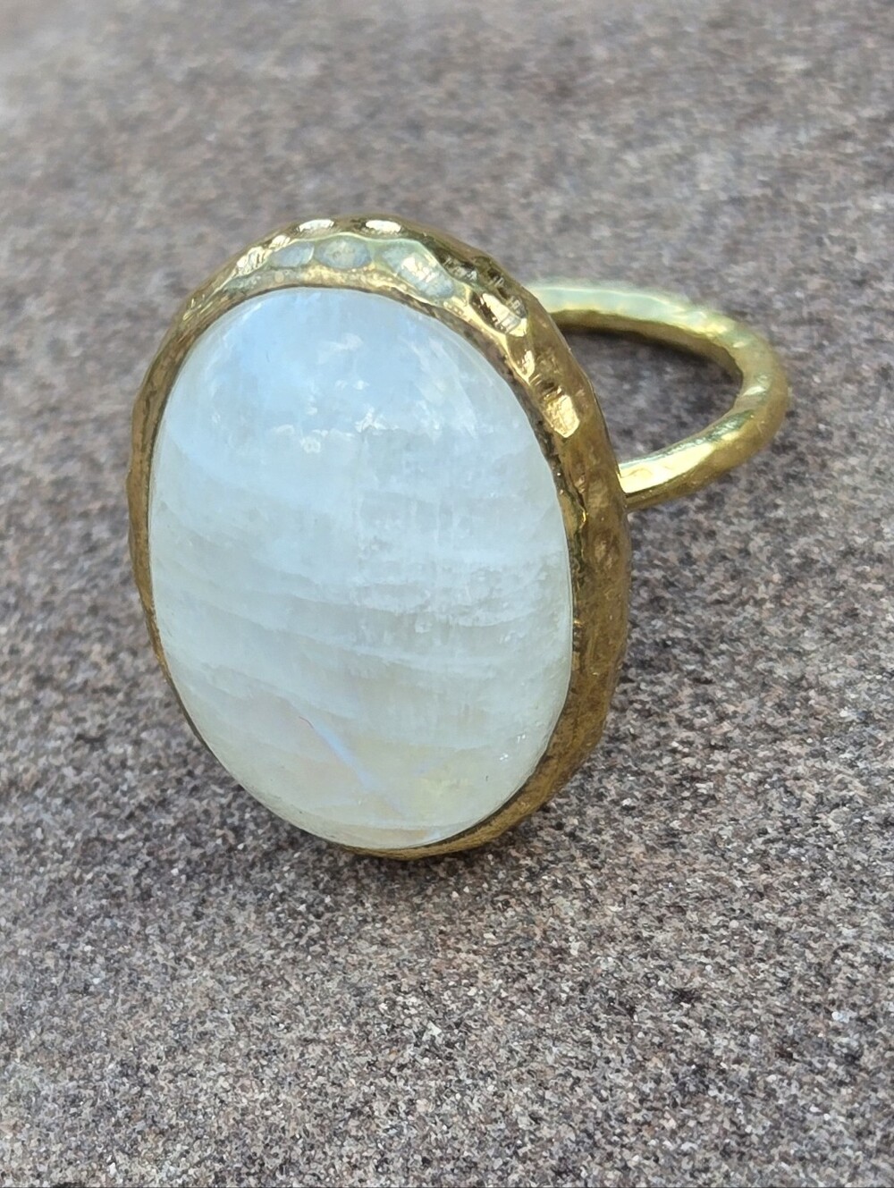 Bahgsu Jewels Elfin Moonstone Ring Oval 22k Gold Vermeil New Flash 5.5